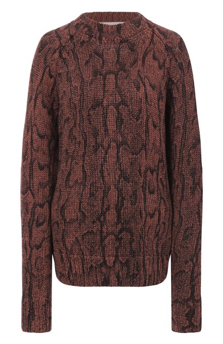 Женский свитер из вискозы и хлопка DRIES VAN NOTEN коричневого цвета, арт. 251-011243-1714 | Фото 1 (Материал сплава: Проставлено; Драгоценные камни: Проставлено; Рукава: Длинные; Длина (для топов): Стандартные; Материал внешний: Вискоза, Хлопок)