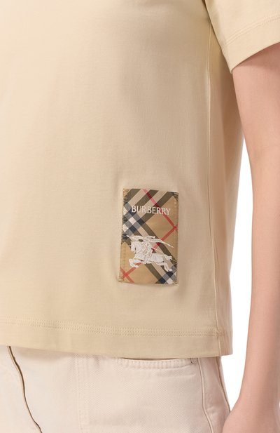 Хлопковая футболка BURBERRY, арт. 8103506, фото 5