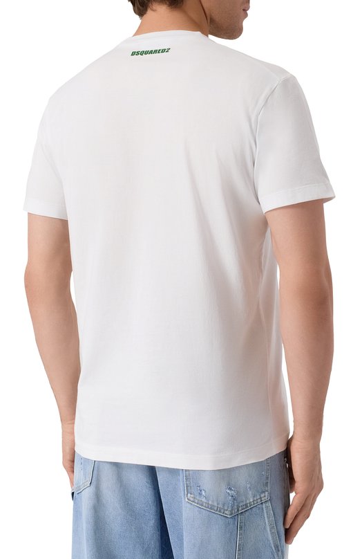 Хлопковая футболка Dsquared2 S74GD1450/D20020 Белый  S74GD1450/D20020 Фото 4
