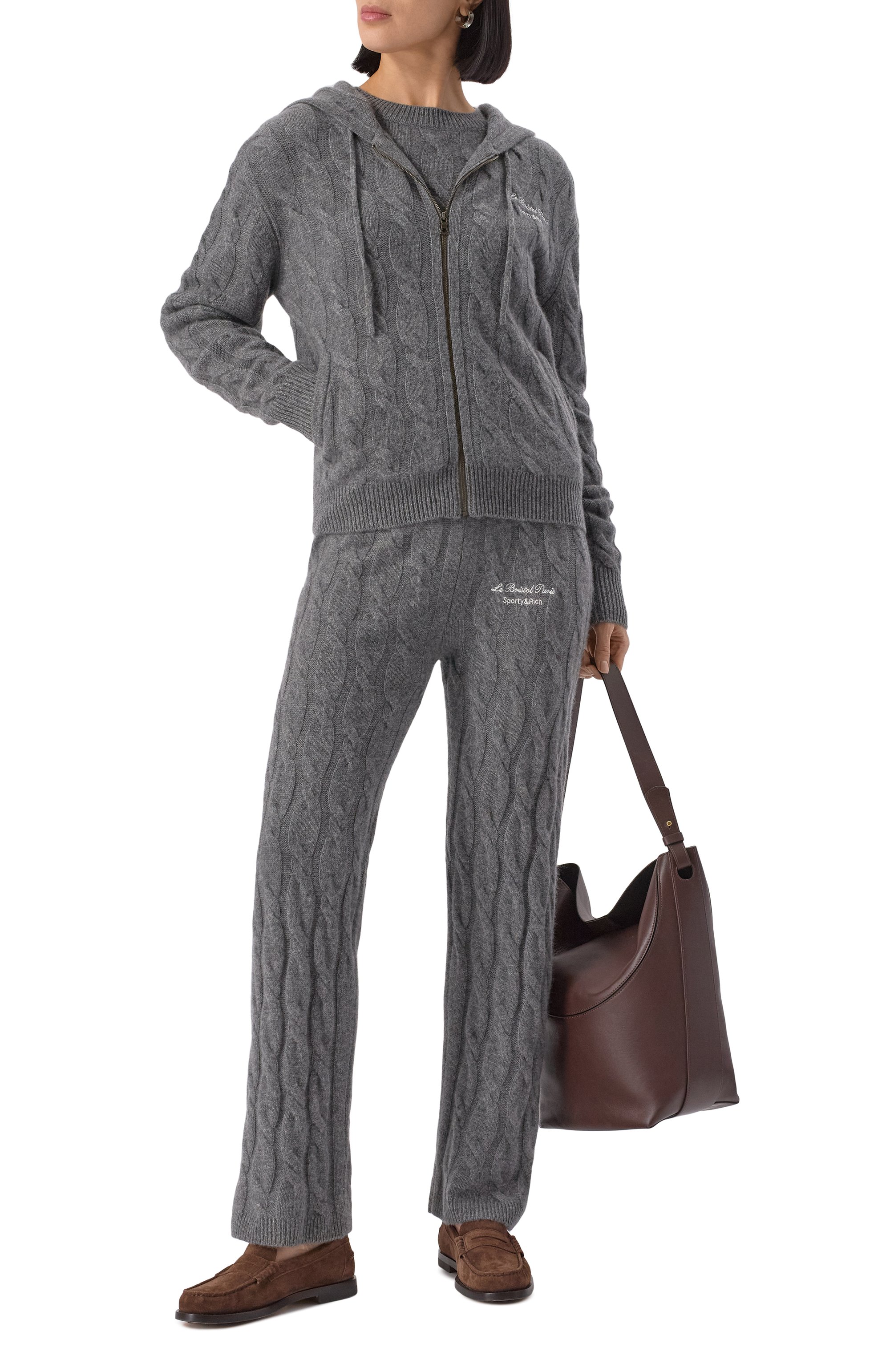 Кардиган из кашемира и шерсти sporty & rich x le bristol paris SPORTY AND RICH, арт. CA005517619GY03, фото 2