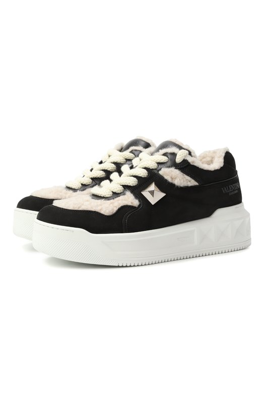 Замшевые кеды One Stud XL Valentino 5W0S0FQ4/TVJ Чёрный 5W0S0FQ4/TVJ