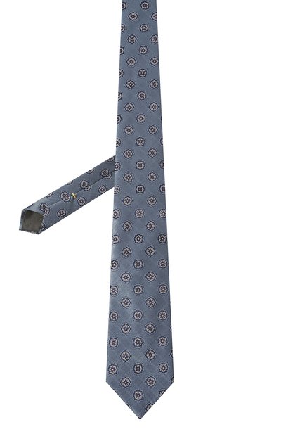 Шелковый галстук CANALI синего цвета по цене 17600 руб., арт. 18/HJ03655, фото 3 Шелковый галстук CANALI, арт. 18/HJ03655, фото 3
