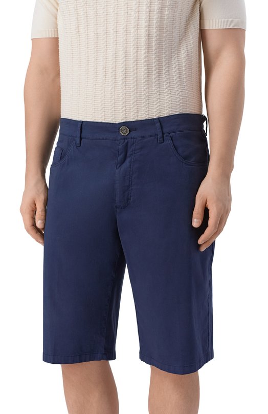 Шорты из хлопка и шелка Stefano Ricci M8T6100081/TFANT Синий  M8T6100081/TFANT Фото 3