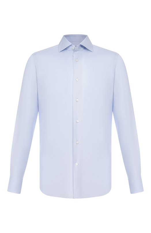 Хлопковая сорочка Zegna 9MS0BA/904108A9 Голубой 9MS0BA/904108A9