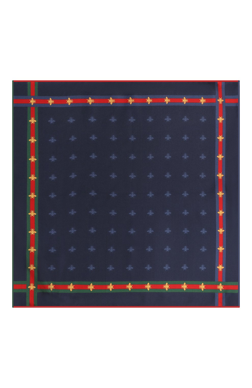 Шелковый платок GUCCI темно-синего цвета по цене 22320 руб., арт. 407465 4G001, фото 3 Шелковый платок GUCCI, арт. 407465 4G001, фото 3