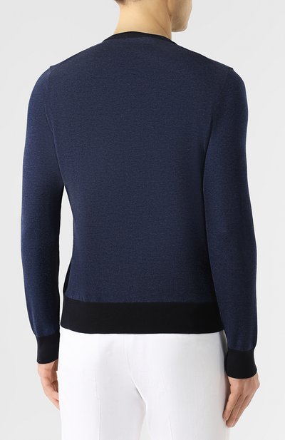 Хлопковый джемпер FIORONI синего цвета по цене 48200 руб., арт. M18203A1, фото 4 Хлопковый джемпер FIORONI, арт. M18203A1, фото 4