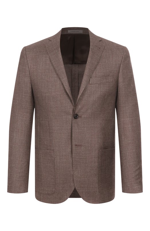 Пиджак из шерсти и шелка Corneliani 25X002-2516206 Коричневый 25X002-2516206