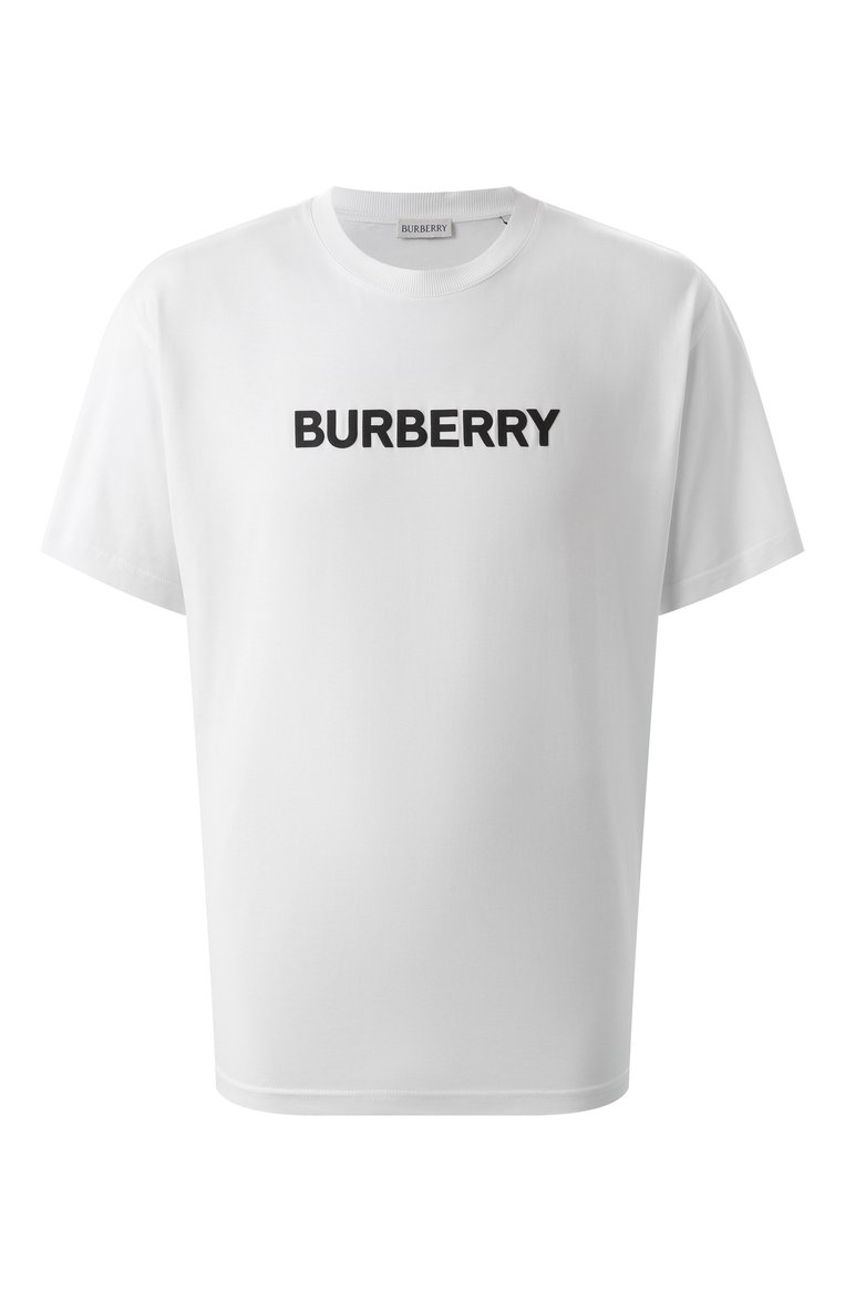 Мужская хлопковая футболка BURBERRY белого цвета, арт. 8084234 | Фото 1 (Длина (для топов): Стандартные; Рукава: Короткие; Принт: С принтом; Стили: Кэжуэл; Материал внешний: Хлопок; Мужское Кросс-КТ: Футболка-одежда; Кросс-КТ: Джерси)