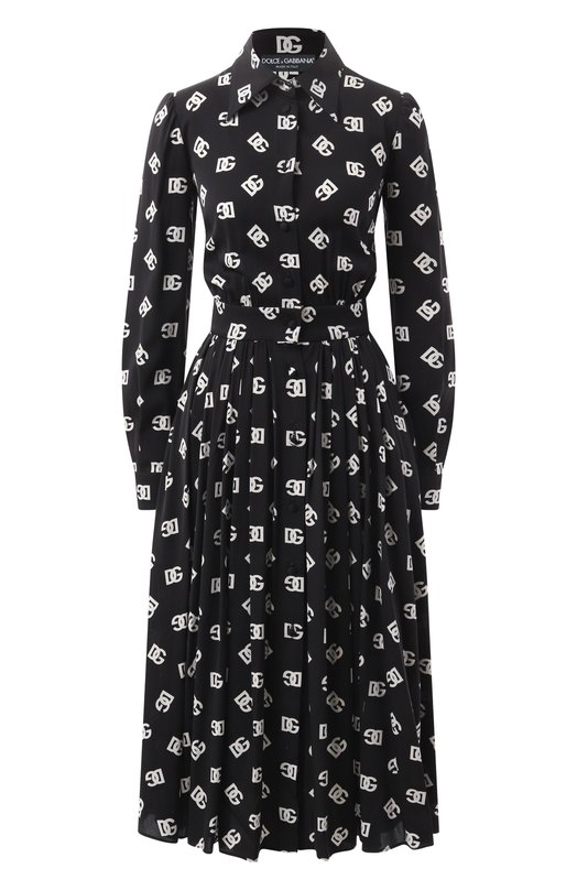 Шелковое платье Dolce & Gabbana F6ARQT/FSA4I Чёрный F6ARQT/FSA4I