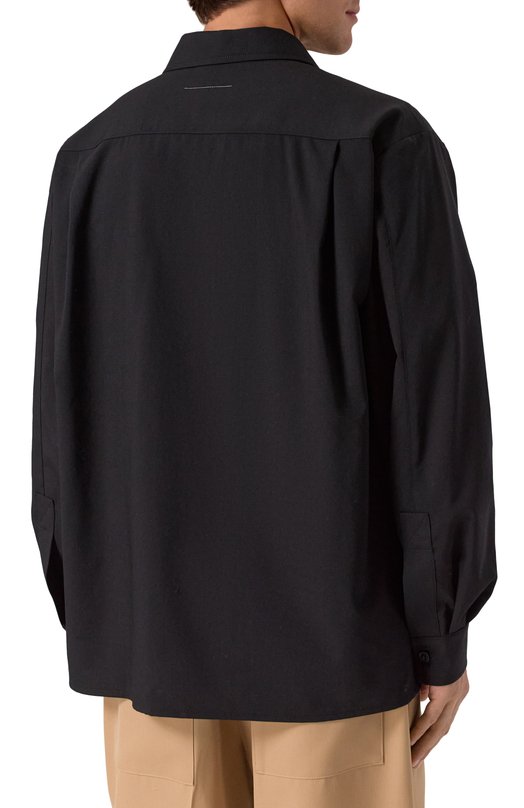 Шерстяная рубашка MM6 SH2DT0036/M35622 Чёрный  SH2DT0036/M35622 Фото 4
