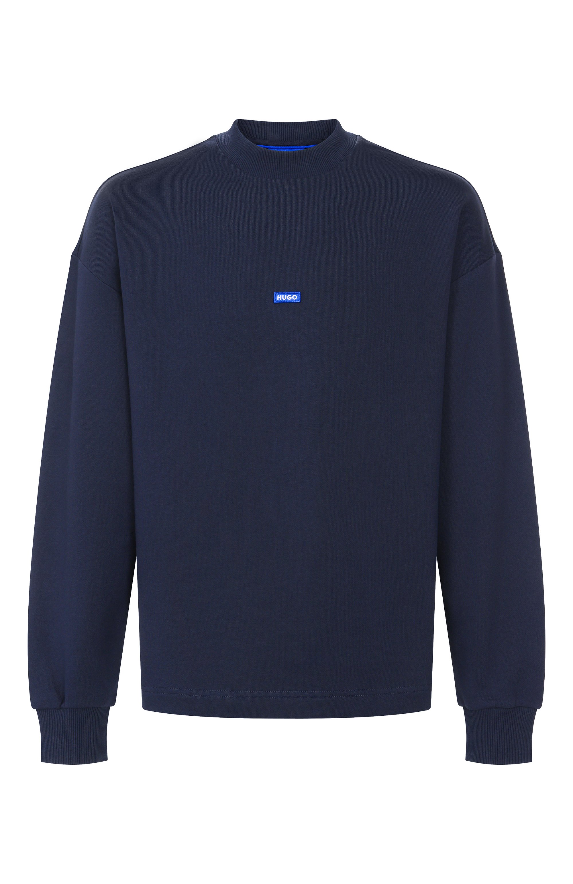 Хлопковый свитшот HUGO BLUE темно-синего цвета по цене 13600 руб., арт. 50522359, фото 1 Хлопковый свитшот HUGO BLUE, арт. 50522359, фото 1