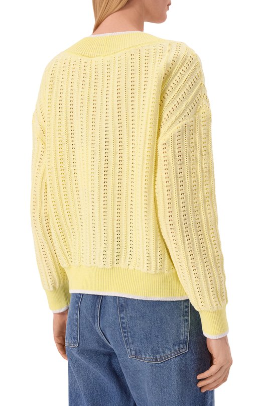 Хлопковый пуловер Freeage LW25.JM152P.1800.801 Жёлтый  LW25.JM152P.1800.801 Фото 4