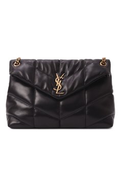 Женская сумка puffer medium SAINT LAURENT черного цвета, арт. 577475/1EL07 | Фото 1 (Размер: medium; Драгоценные камни: Проставлено; Ремень/цепочка: На ремешке; Материал: Натуральная кожа; Материал сплава: Проставлено)