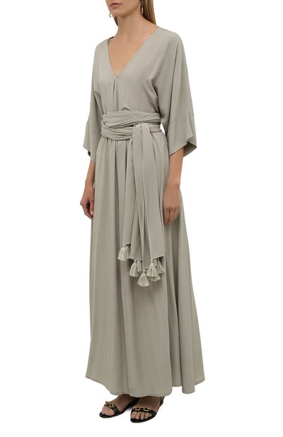 Платье из вискозы ERIKA PENA хаки цвета по цене 32950 руб., арт. VER0MAXIDRESS, фото 3 Платье из вискозы ERIKA PENA, арт. VER0MAXIDRESS, фото 3