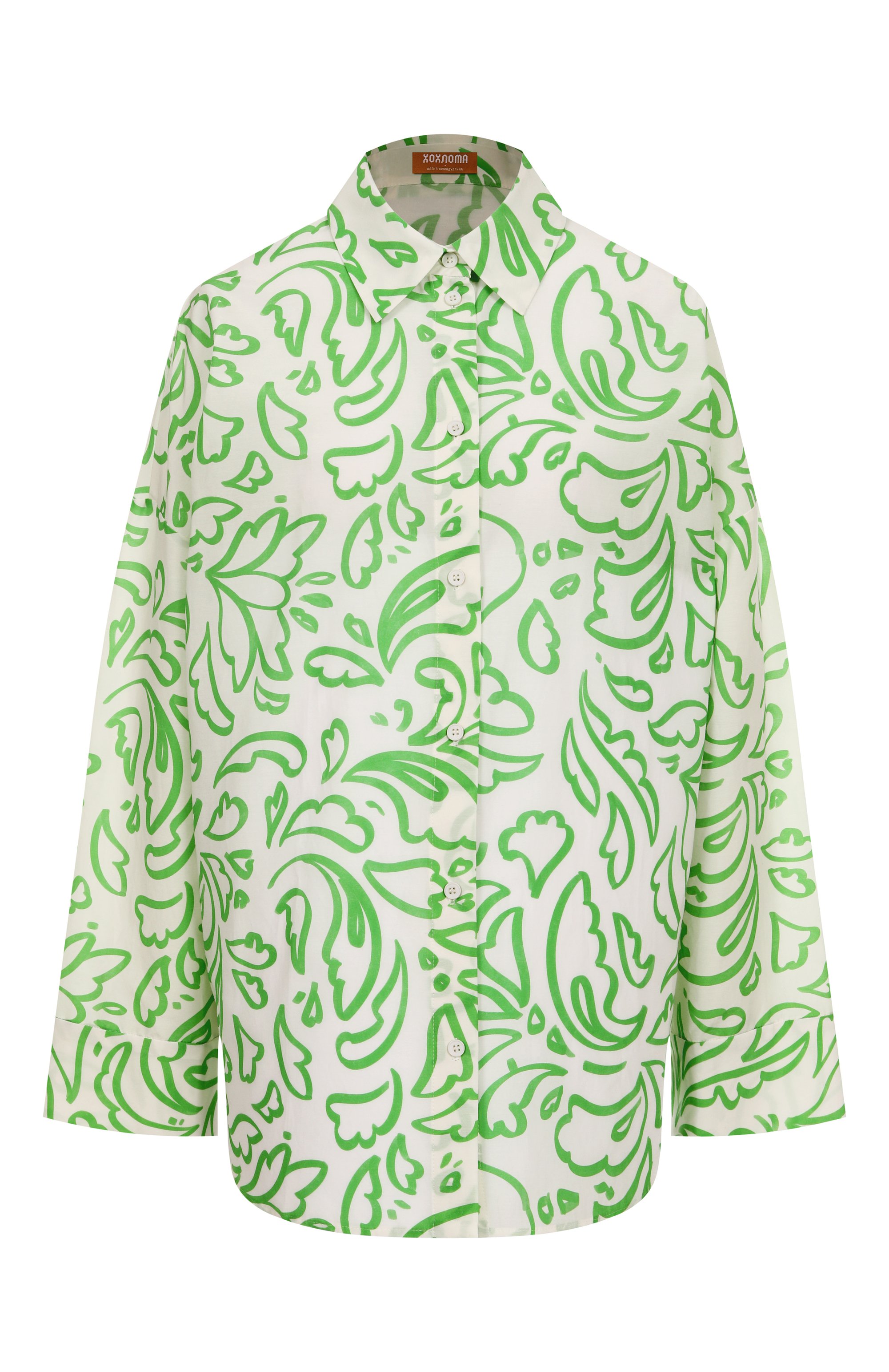 Рубашка из хлопка и шелка ХОХЛОМА Х АЛЕНА АХМАДУЛЛИНА, арт. WTB2249, фото 1