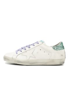 Женские кожаные кеды superstar GOLDEN GOOSE DELUXE BRAND светло-зеленого цвета, арт. G34WS590.N91 | Фото 3 (Материал внутренний: Не назначено, Натуральная кожа; Материал сплава: Проставлено; Материал утеплителя: Без утеплителя; Подошва: Плоская; Драгоценные камни: Проставлено; Стили: Кэжуэл; Статус проверки: Проверена категория; Длина стельки: 22,5, 23,2, 23,8, 24,5, 25,2, 25,8, 26,5, 27,2)