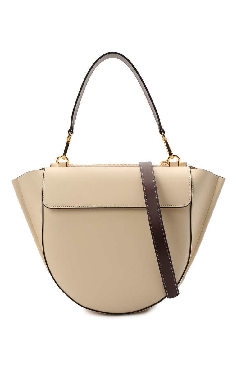 Женская сумка hortensia medium WANDLER молочного цвета, арт. H0RTENSIA BAG MEDIUM | Фото 6 (Материал: Натуральная кожа; Сумки-технические: Сумки top-handle, Сумки через плечо; Ремень/цепочка: На ремешке; Размер: medium)