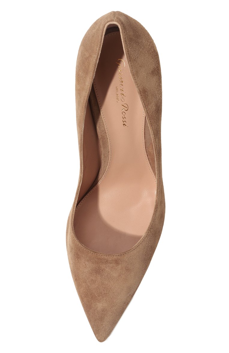 Женские замшевые туфли gianvito 105 GIANVITO ROSSI бежевого цвета, арт. G28470.15RIC.CAMCAML | Фото 6 (Материал внутренний: Натуральная кожа; Подошва: Плоская; Статус проверки: Проверена категория; Материал внешний: Замша, Натуральная кожа; Каблук высота: Высокий; Каблук тип: Шпилька; Материал сплава: Проставлено; Драгоценные камни: Проставлено; Автоматизация Diginetica: Не назначено)