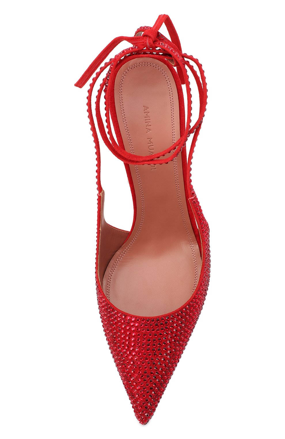 Кожаные туфли karma crystal AMINA MUADDI, арт. KARMACRYSPUM/SUEDE/RED SIAM, фото 5