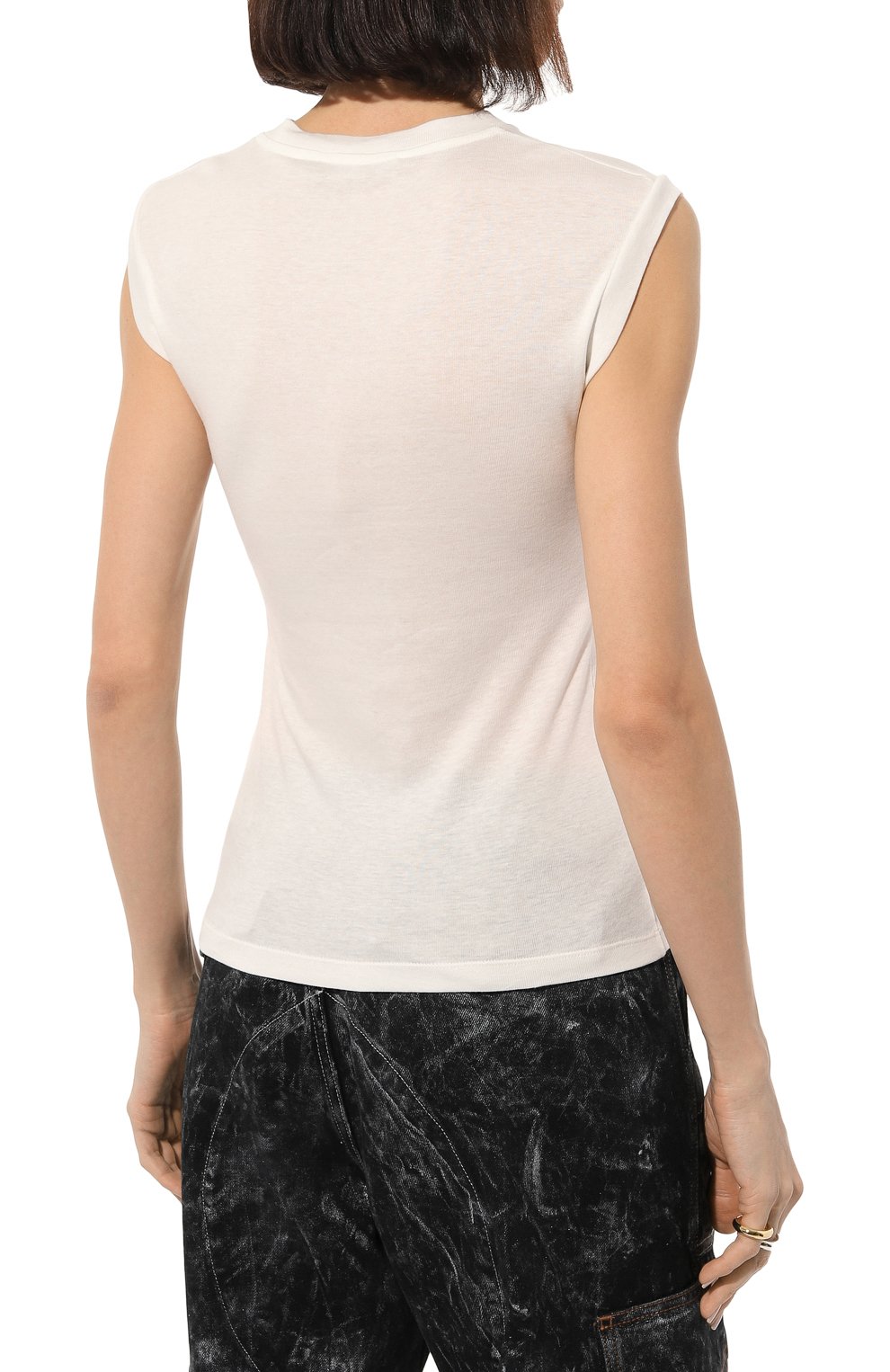 Хлопковая майка STELLA MCCARTNEY белого цвета по цене 36800 руб., арт. 6J0110/3SPX13, фото 4 Хлопковая майка STELLA MCCARTNEY, арт. 6J0110/3SPX13, фото 4