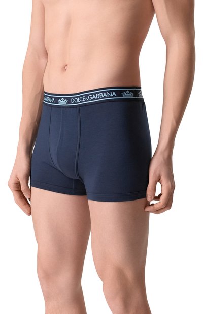 Хлопковые боксеры DOLCE & GABBANA темно-синего цвета по цене 8420 руб., арт. M4F47J/0N0DA, фото 2 Хлопковые боксеры DOLCE & GABBANA, арт. M4F47J/0N0DA, фото 2
