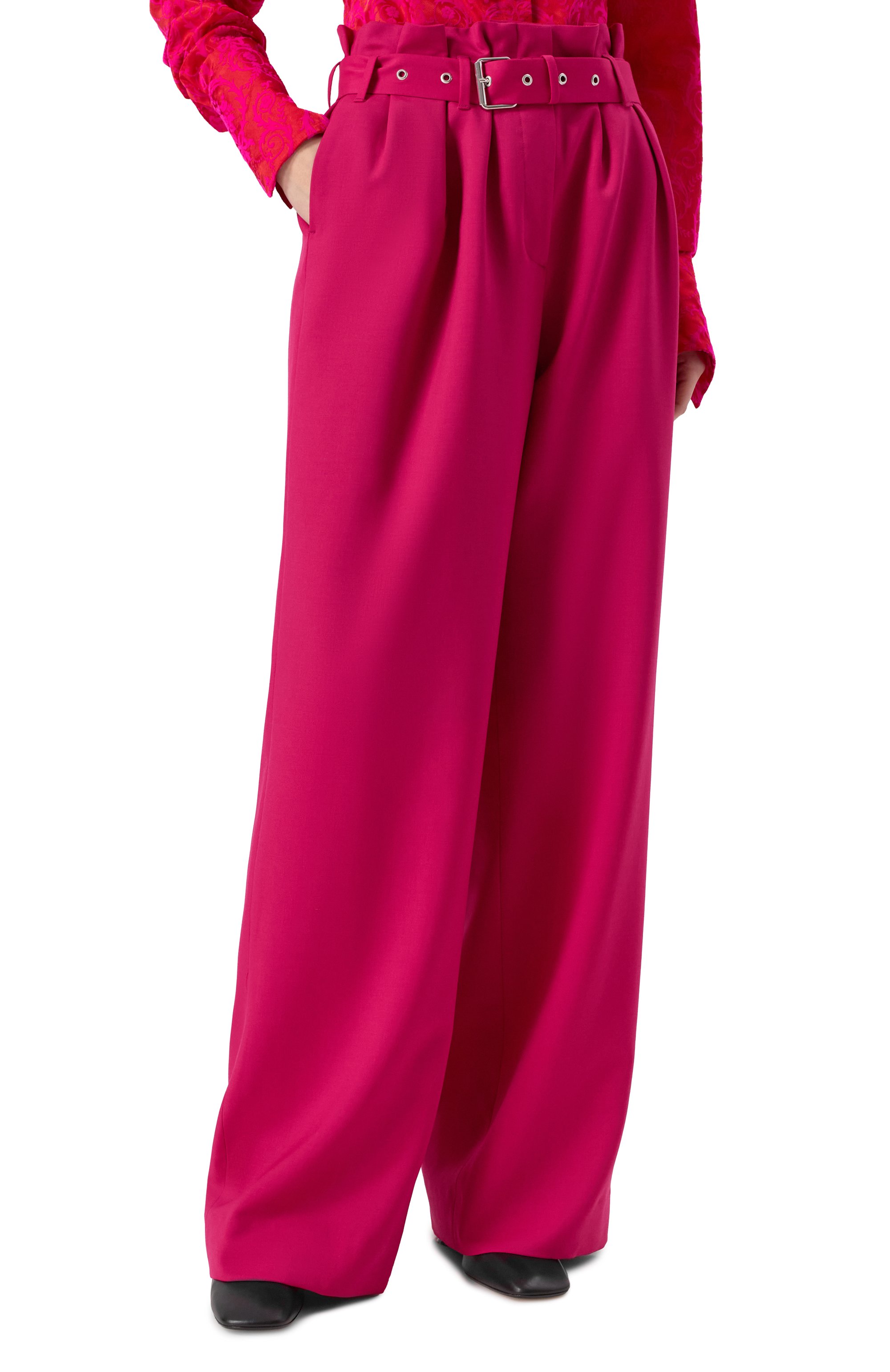 Шерстяные брюки DRIES VAN NOTEN фуксия цвета по цене 108500 руб., арт. 251-010926-1381, фото 3 Шерстяные брюки DRIES VAN NOTEN, арт. 251-010926-1381, фото 3