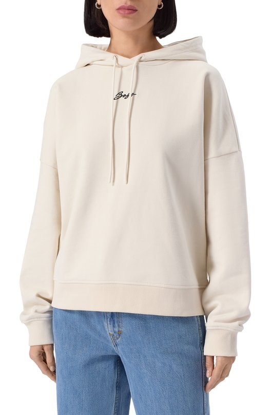 Хлопковое худи BOSS Orange 50547572 Кремовый  50547572 Фото 3