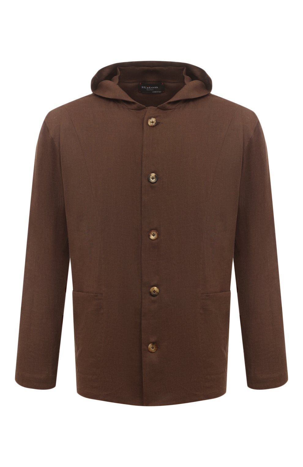 Льняная рубашка KITON коричневого цвета по цене 67900 руб., арт. UMCLUCAH08838, фото 1 Льняная рубашка KITON, арт. UMCLUCAH08838, фото 1