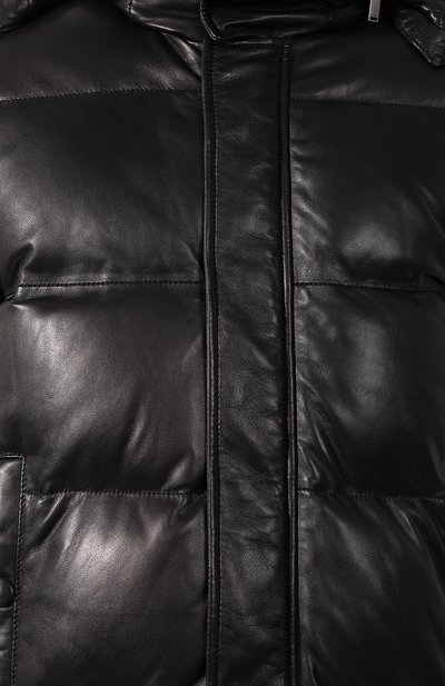 Кожаный пуховик с воротником-стойкой SAINT LAURENT, арт. 536747/YC2SW, фото 5