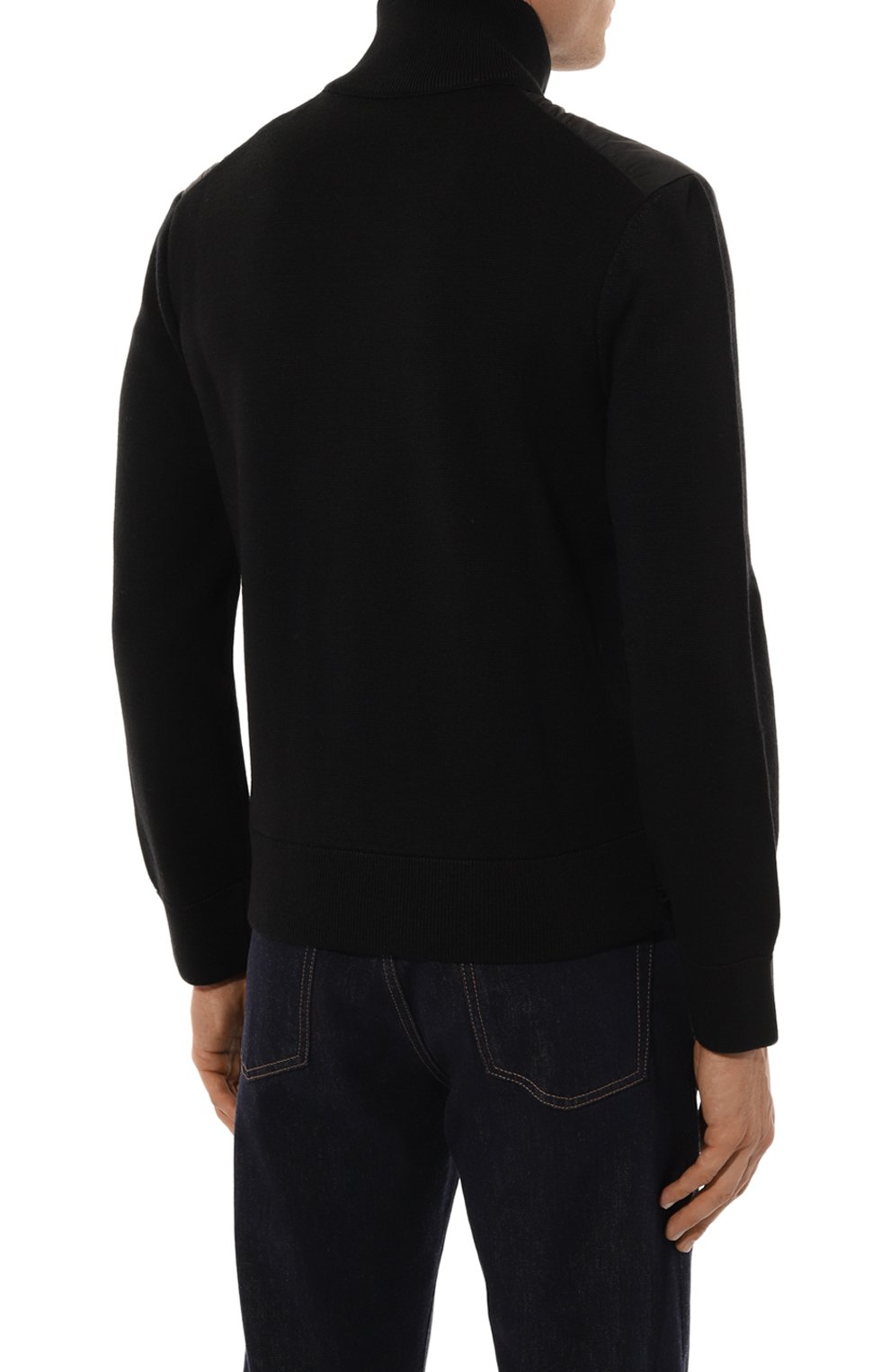 Комбинированный кардиган MONCLER черного цвета по цене 69950 руб., арт. 9B507-00-A9341, фото 4 Комбинированный кардиган MONCLER, арт. 9B507-00-A9341, фото 4