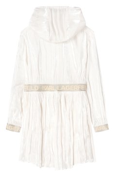 Детский плащ KARL LAGERFELD KIDS молочного цвета, арт. Z30490 | Фото 2 (Рукава: Длинные; Кросс-КТ: Демисезон; Материал внешний: Синтетический материал; Ростовка одежда: 7 лет | 122 см, 9 лет | 134 см, 13 - 15 лет | 158 см, 12 лет | 152 см, 16 лет | 164 см)