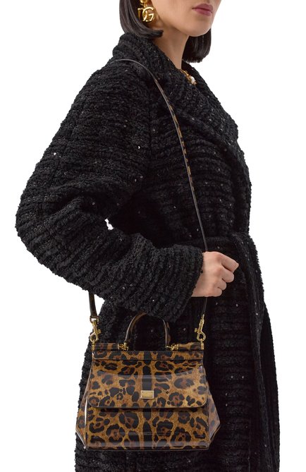 Женская сумка sicily small DOLCE & GABBANA леопардового цвета, арт. BB6003/AM568 | Фото 2 (Драгоценные камни: Проставлено; Материал: Натуральная кожа; Материал сплава: Проставлено; Ремень/цепочка: На ремешке; Размер: small)