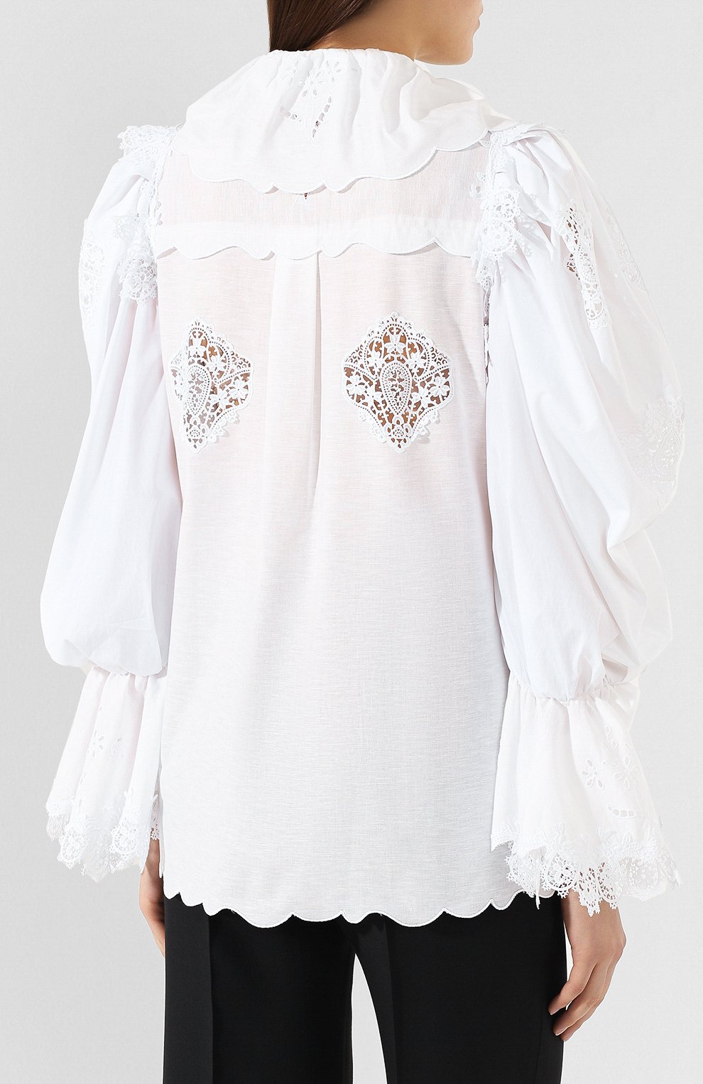 Блузка из смеси хлопка и льна DOLCE & GABBANA, арт. F5K43Z/FG4AC, фото 4