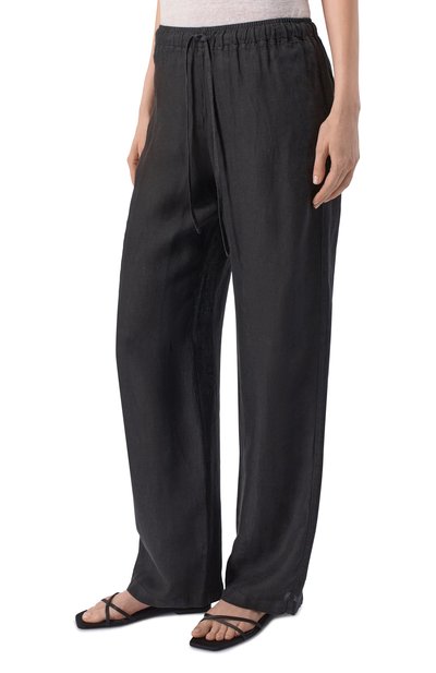 Льняные брюки 120% LINO черного цвета по цене 27800 руб., арт. 33ALIW2145/0000115, фото 3 Льняные брюки 120% LINO, арт. 33ALIW2145/0000115, фото 3