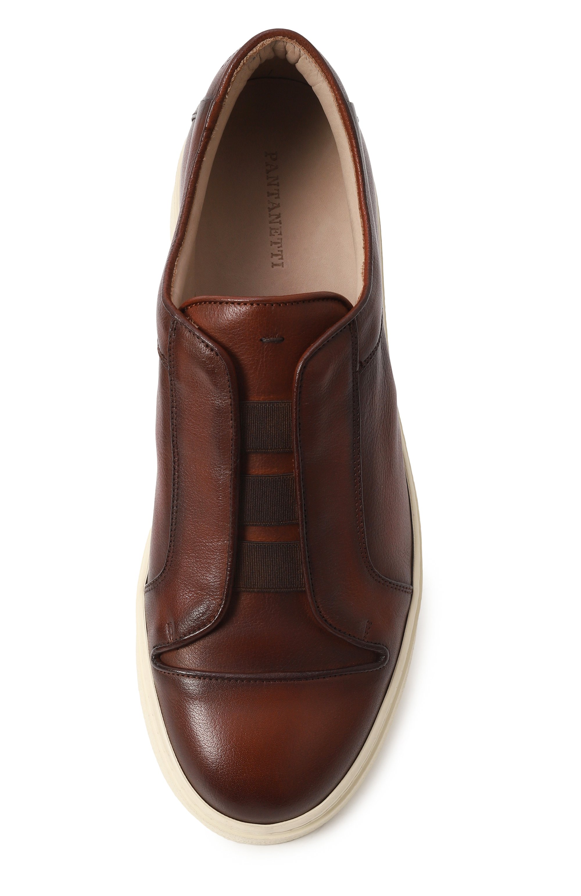 Кожаные кеды PANTANETTI коричневого цвета по цене 39950 руб., арт. 18512F, фото 6 Кожаные кеды PANTANETTI, арт. 18512F, фото 6