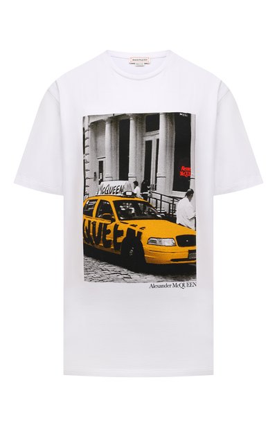 Женская хлопковая футболка ALEXANDER MCQUEEN, арт. 701258/QZAFT