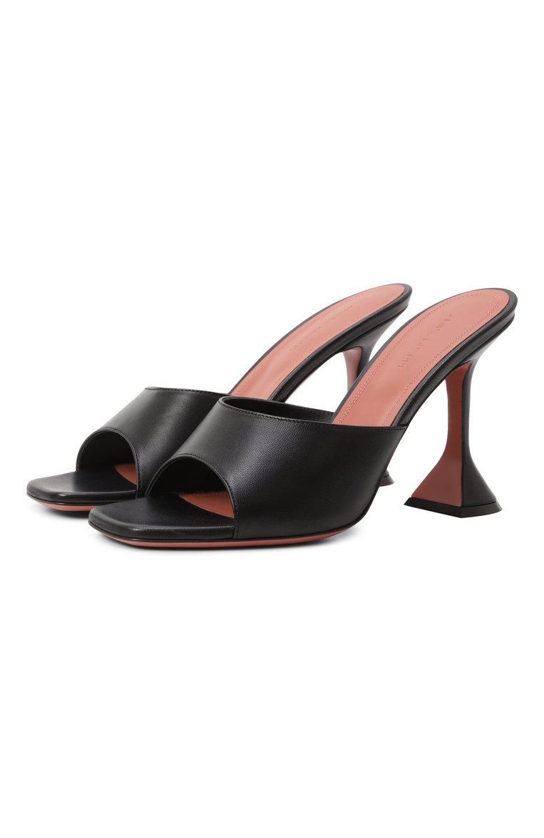 Женские кожаные мюли lupita AMINA MUADDI черного цвета, арт. LUPITA SLIPPER/PATENT/WHITE | Фото 1 (Материал внутренний: Натуральная кожа; Каблук высота: Высокий; Драгоценные камни: Проставлено; Материал сплава: Проставлено; Материал внешний: Натуральная кожа; Подошва: Плоская; Каблук тип: Фигурный)