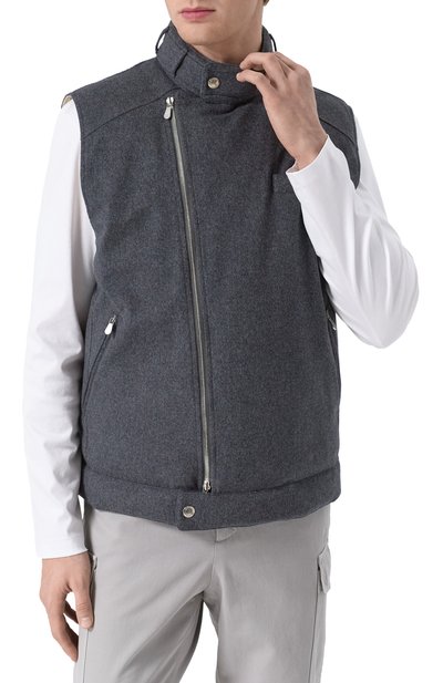 Шерстяной жилет BRUNELLO CUCINELLI темно-серого цвета по цене 410000 руб., арт. MM4631786, фото 3 Шерстяной жилет BRUNELLO CUCINELLI, арт. MM4631786, фото 3