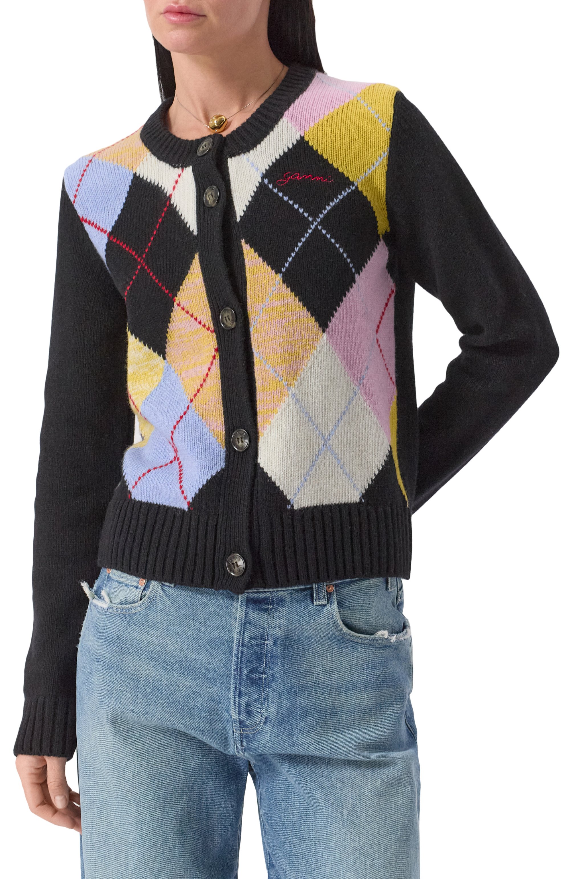 Шерстяной кардиган GANNI, арт. K2380/2642, фото 3