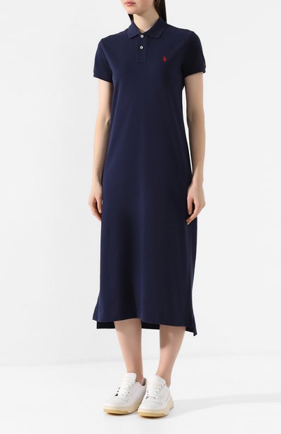Хлопковое платье POLO RALPH LAUREN темно-синего цвета по цене 16250 руб., арт. 211780107, фото 3 Хлопковое платье POLO RALPH LAUREN, арт. 211780107, фото 3