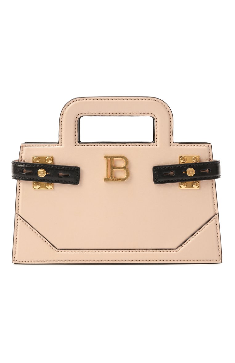 Женская сумка b-buzz small BALMAIN бежевого цвета, арт. EN0KJ931/LQEE | Фото 1 (Ремень/цепочка: На ремешке; Материал: Натуральная кожа; Размер: small; Автоматизация состава: Проставлено; Автоматизация ТО: Проставлено)