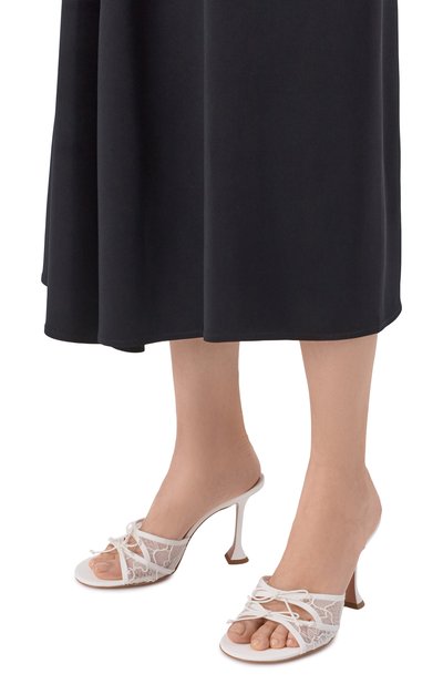 Женские текстильные мюли eleonora 95 AMINA MUADDI, арт. ELE0N0RA LACE SLIPPER 95/NAPPA