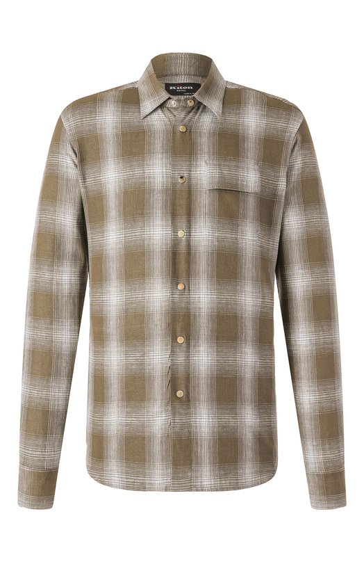 Льняная рубашка Kiton UMCBUBAH0926406_5XL-8XL Хаки UMCBUBAH0926406_5XL-8XL