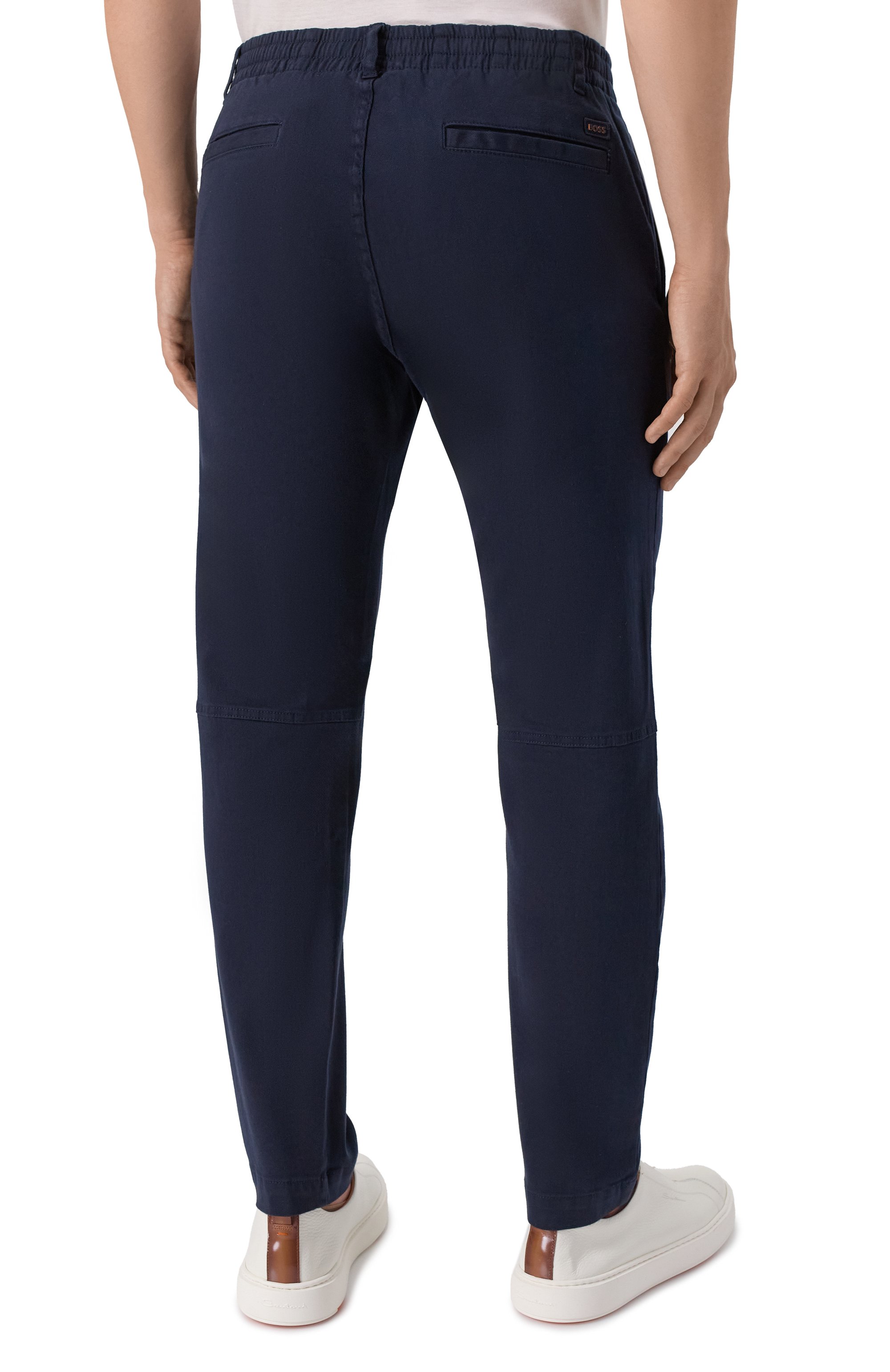 Брюки из хлопка и лиоцелла BOSS ORANGE темно-синего цвета по цене 17950 руб., арт. 50542986, фото 4 Брюки из хлопка и лиоцелла BOSS ORANGE, арт. 50542986, фото 4