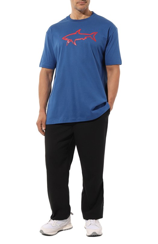 Хлопковая футболка Paul&Shark 12311633/3XL-6XL Синий  12311633/3XL-6XL Фото 2