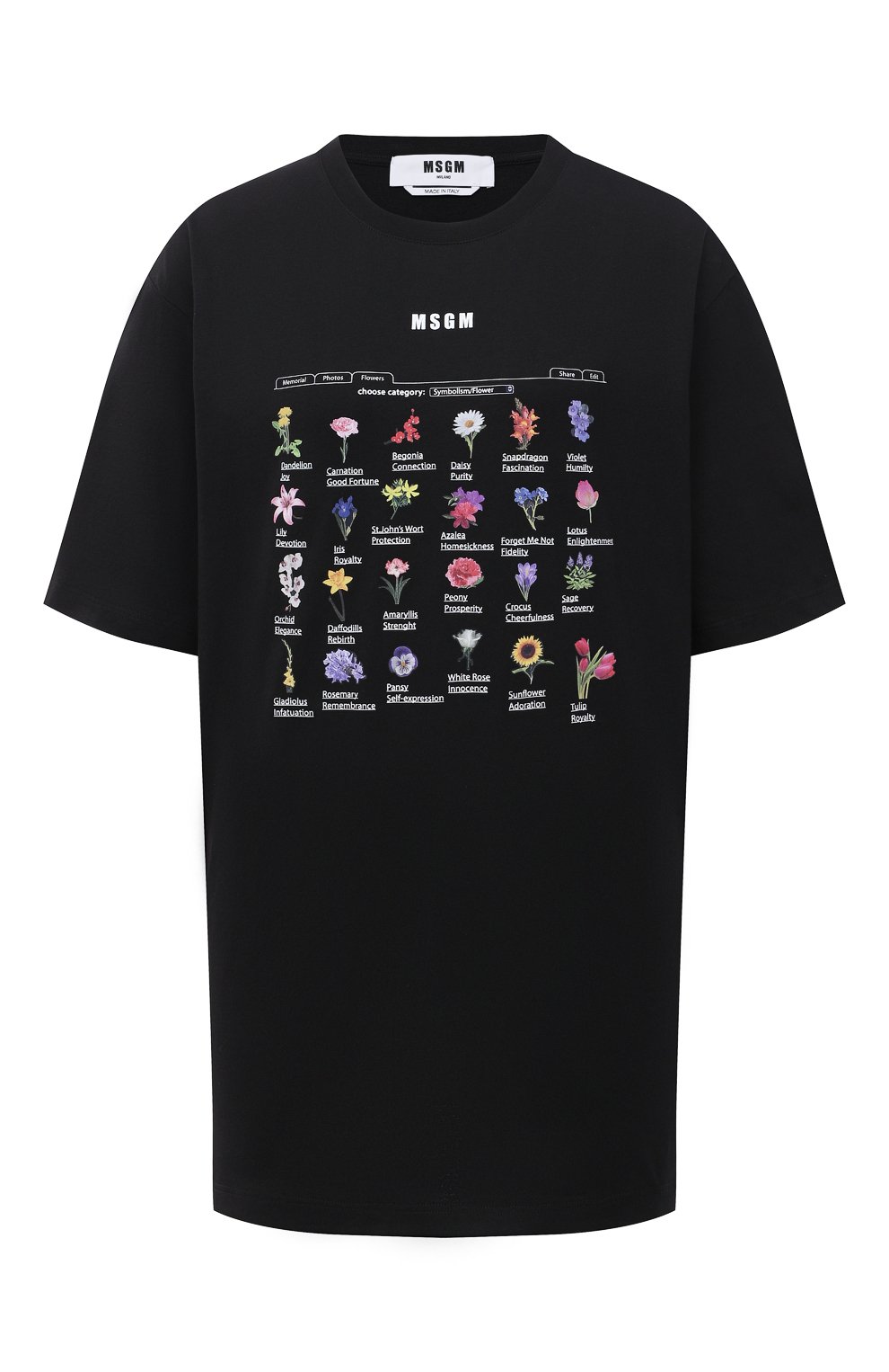 Хлопковая футболка MSGM черного цвета по цене 21050 руб., арт. 3041MDM109 217298, фото 1 Хлопковая футболка MSGM, арт. 3041MDM109 217298, фото 1