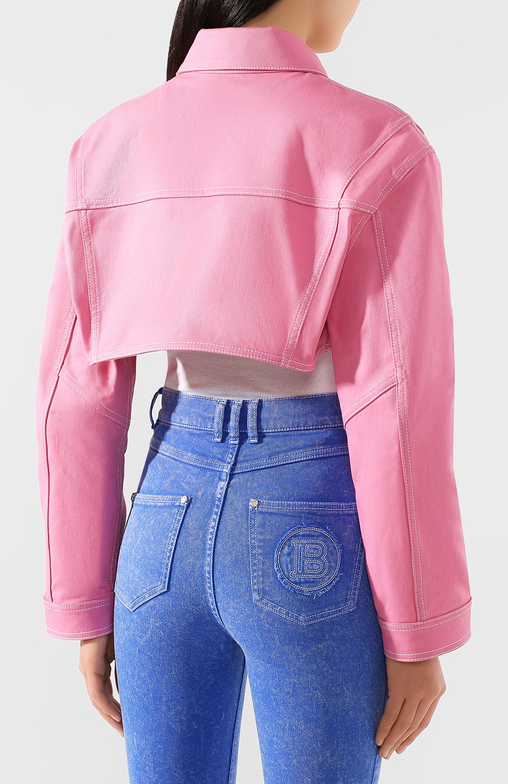 Джинсовая куртка BALMAIN розового цвета по цене 118500 руб., арт. TF08122/D022, фото 4 Джинсовая куртка BALMAIN, арт. TF08122/D022, фото 4