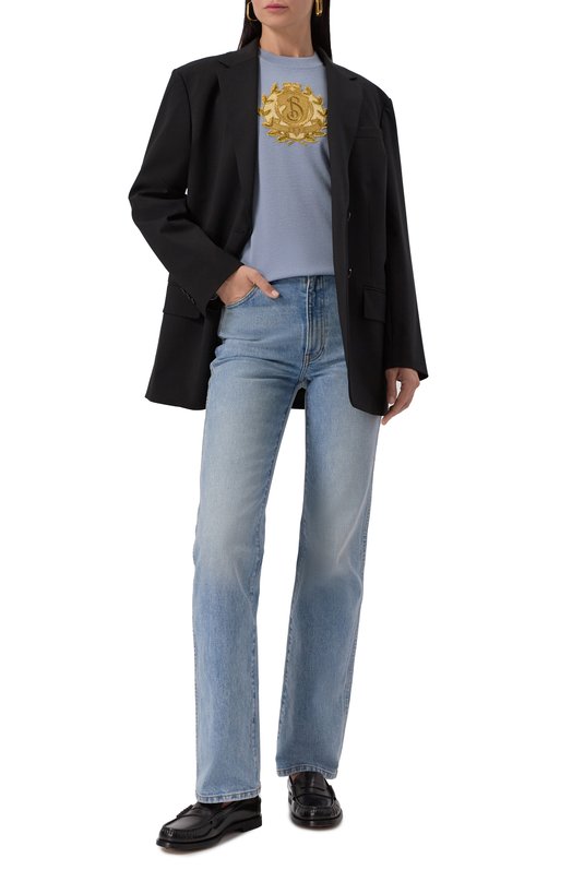 Шерстяной пуловер Burberry 8108432 Голубой  8108432 Фото 2