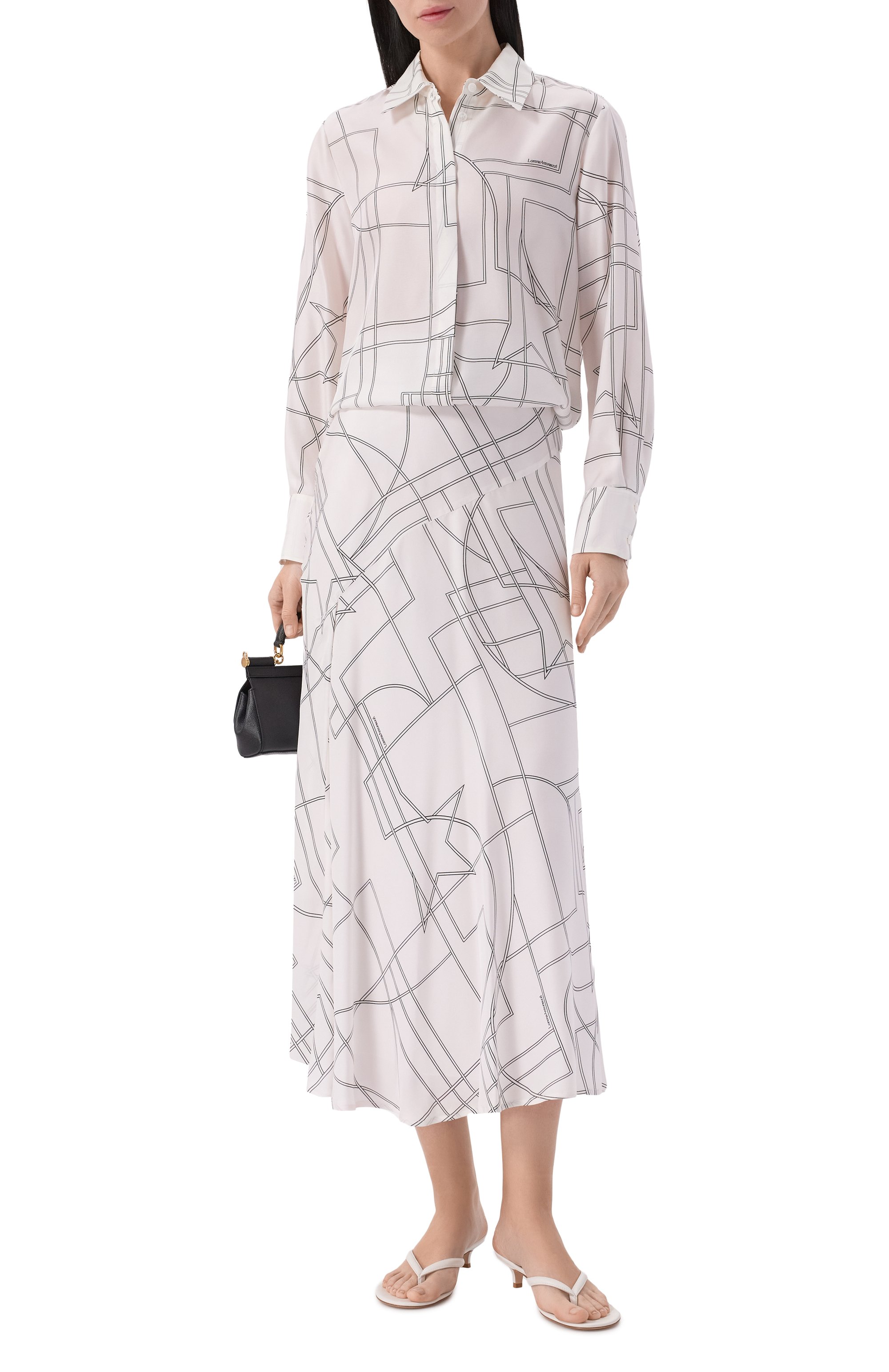 Шелковая рубашка LORENA ANTONIAZZI белого цвета по цене 89600 руб., арт. E2649CA35A/5300, фото 2 Шелковая рубашка LORENA ANTONIAZZI, арт. E2649CA35A/5300, фото 2