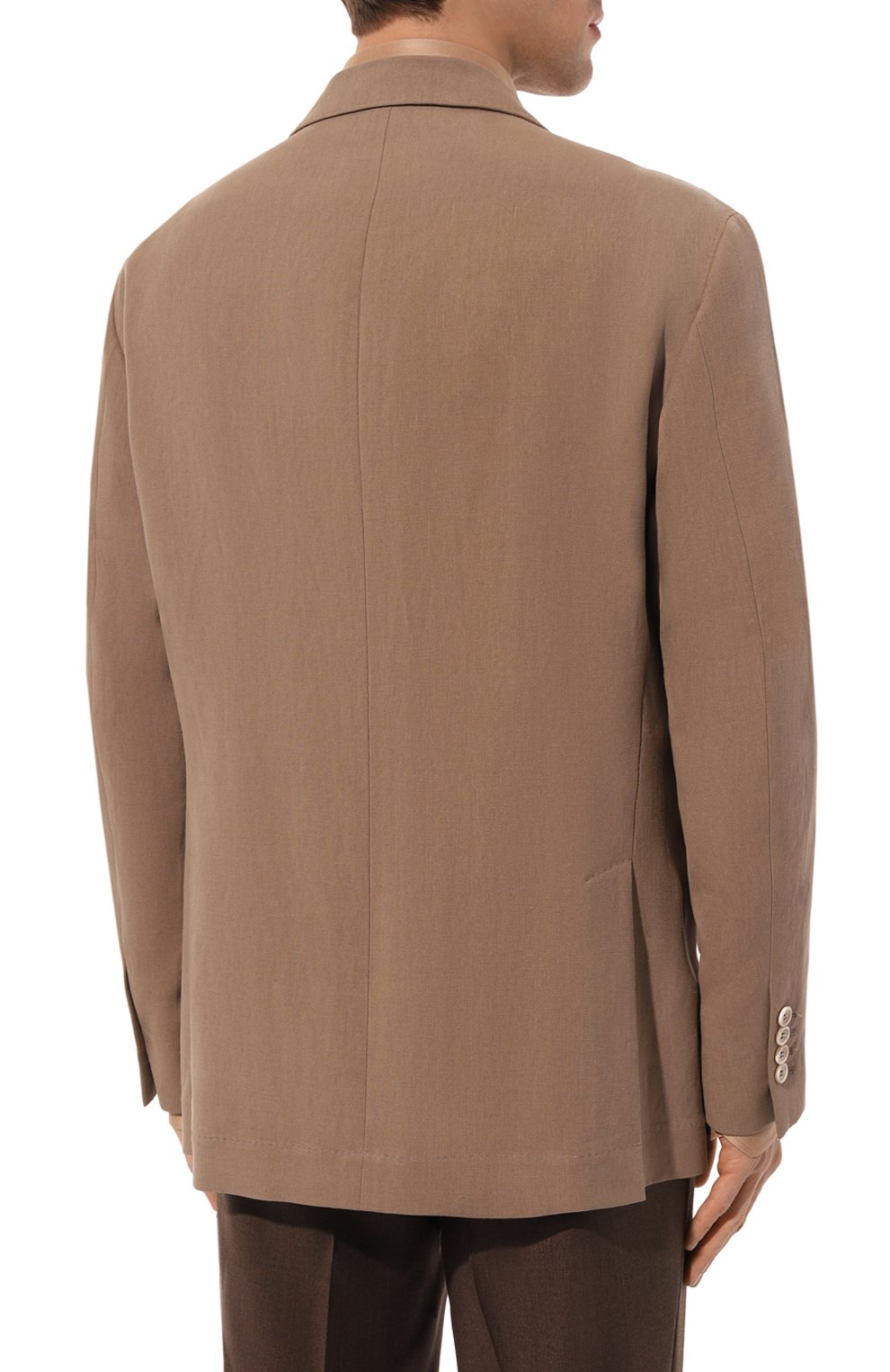 Льняной пиджак BRUNELLO CUCINELLI темно-бежевого цвета по цене 451500 руб., арт. MW4317BND, фото 6 Льняной пиджак BRUNELLO CUCINELLI, арт. MW4317BND, фото 6